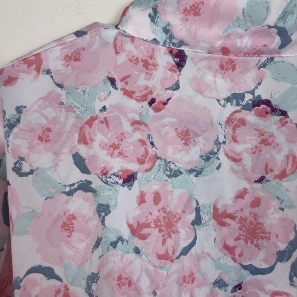 Floral Print Belted Satin Robe Sz S/M - Picture 8 of 9